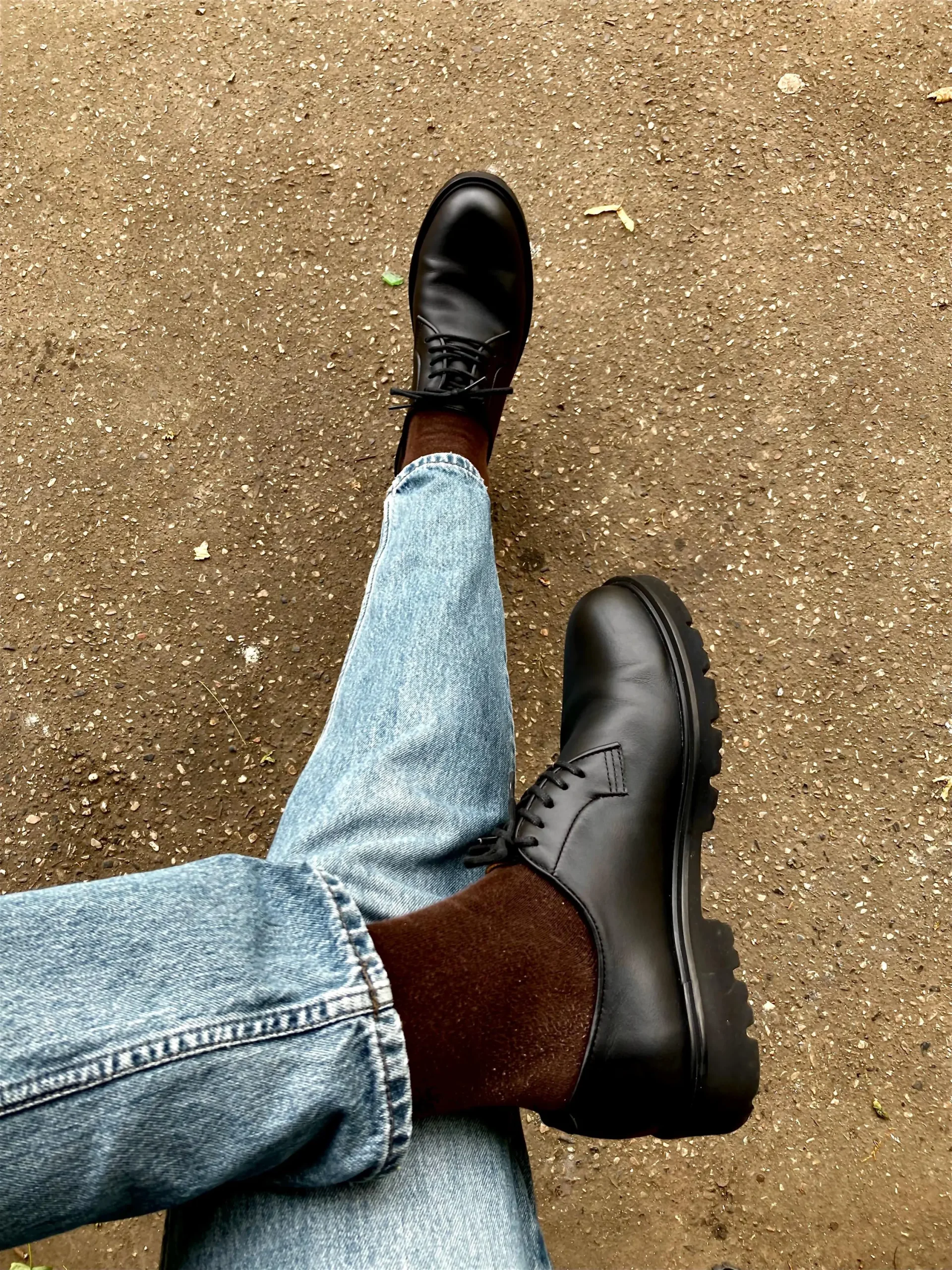 Genuine Leather Men's Derby Black Brown Classic